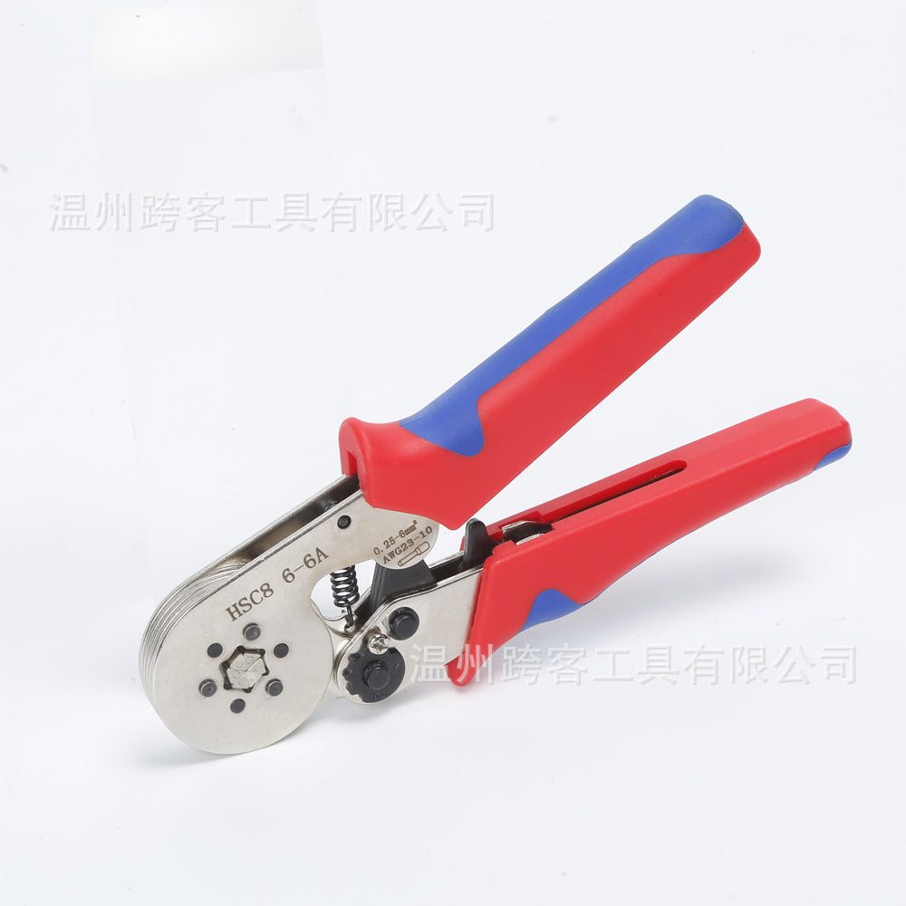 Crimping pliers European style tube terminal four-side crimping tool set