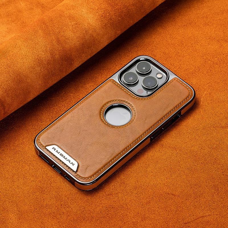 Apple magnetic mobile phone case, high-end business leather full cover anti-fall