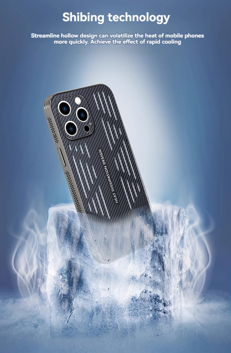 Heat Dissipation Electroplating Carbon Fiber Phone Case Suitable for Iphone 15/14/13/12 Series