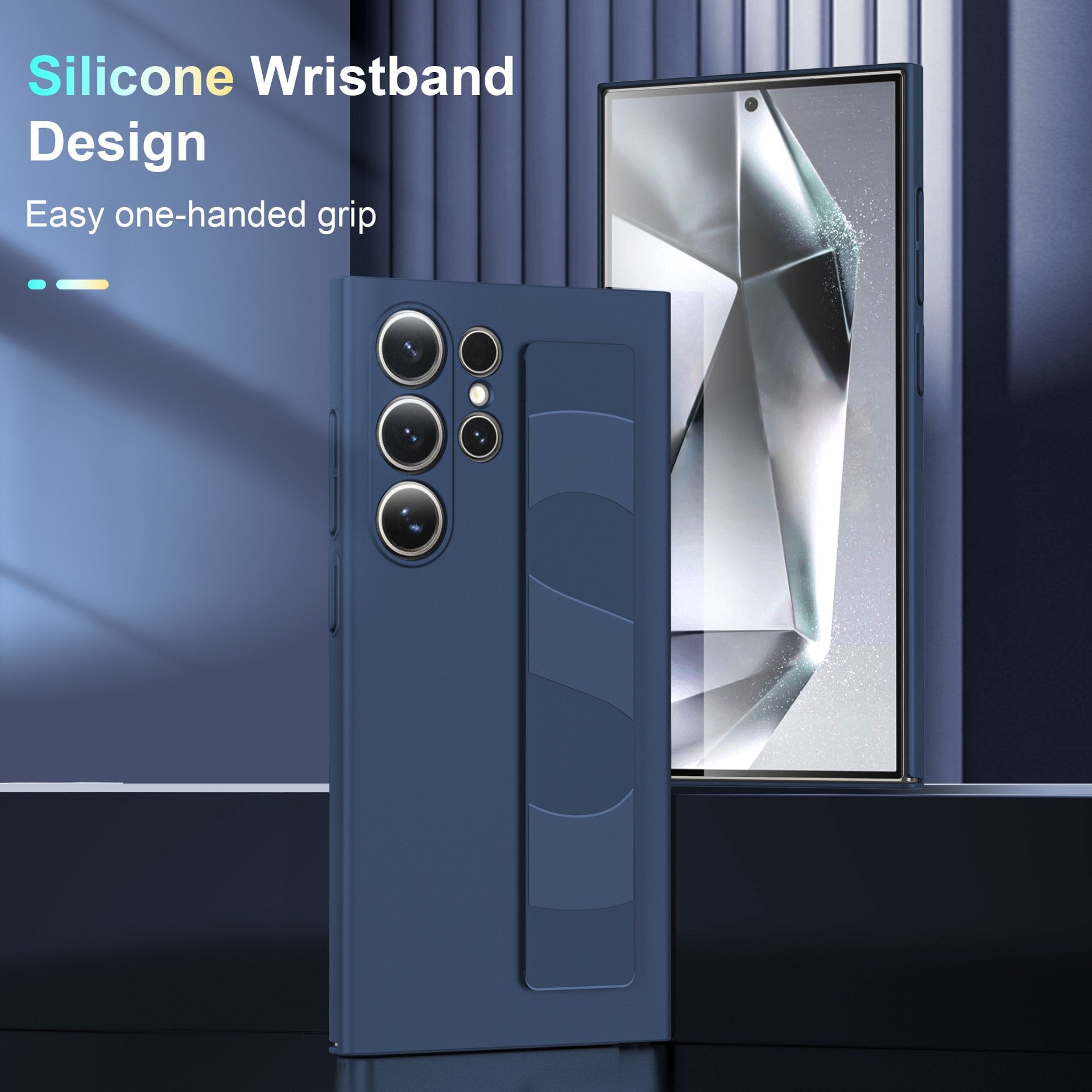 Samsung S24ultra Cell Phone Case Liquid Silicone S24+/s23 Full Wrap Wrist Strap Protective Case - JekoMall