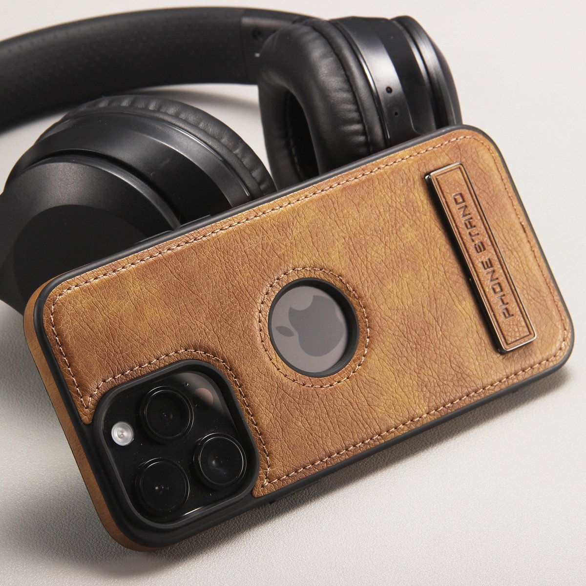 Leather stand iPhone case