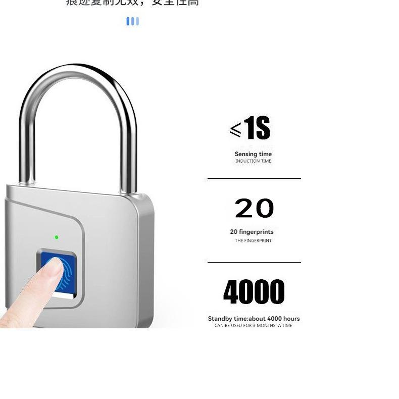 Intelligent fingerprint padlock, household, anti-theft, small lock, electronic padlock