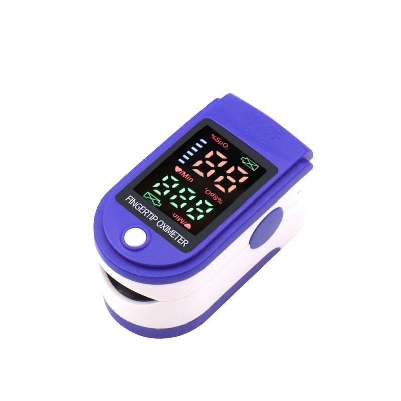 Oximeter for home use with finger clip heart rate monitor