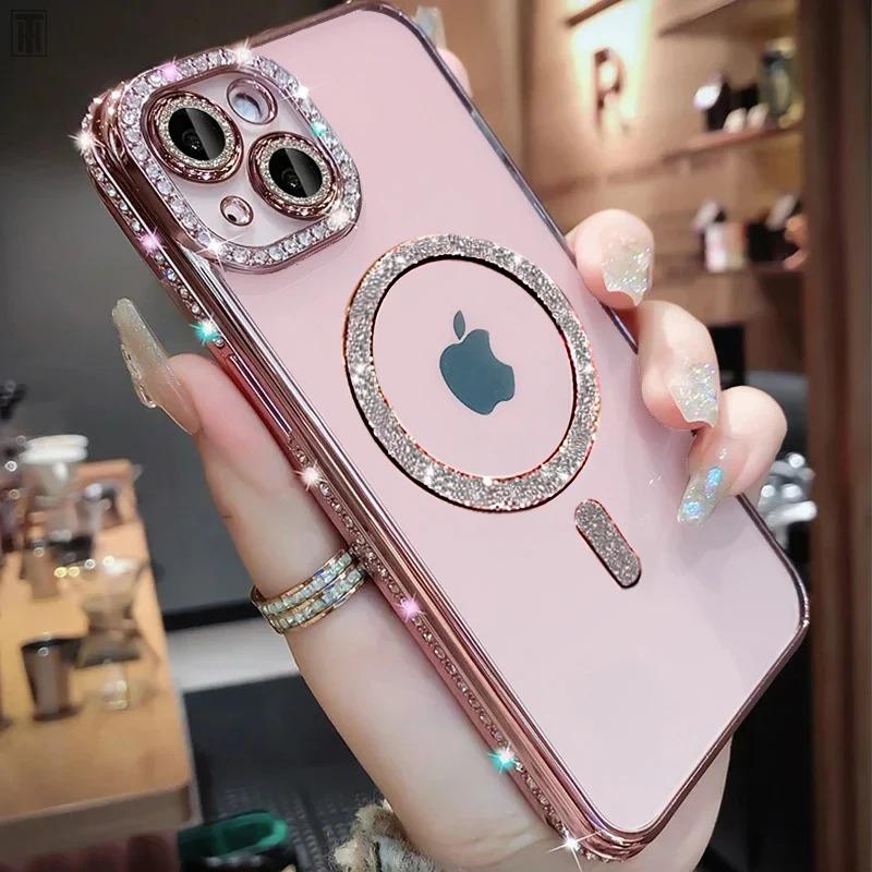 For Apple iPhone case brick glitter lens soft case