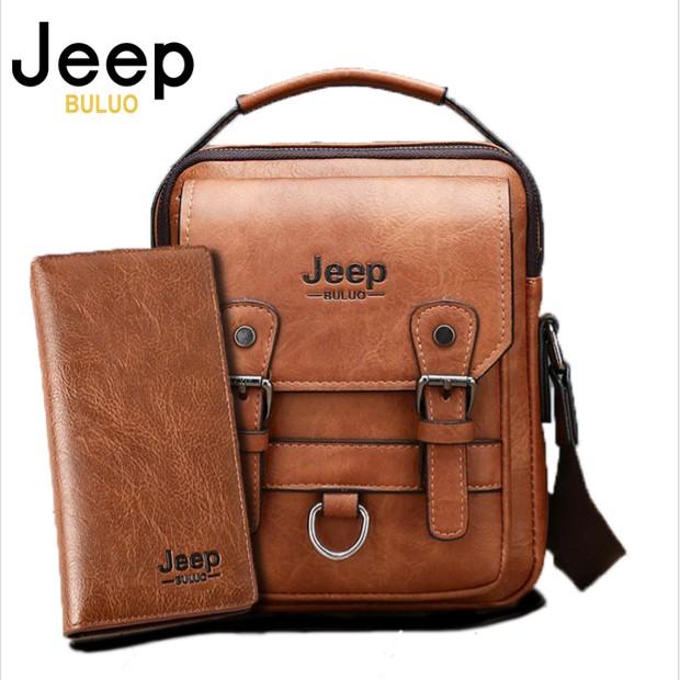 Men's Genuine Leather Shoulder Bag - Free Wallet(HLJ)