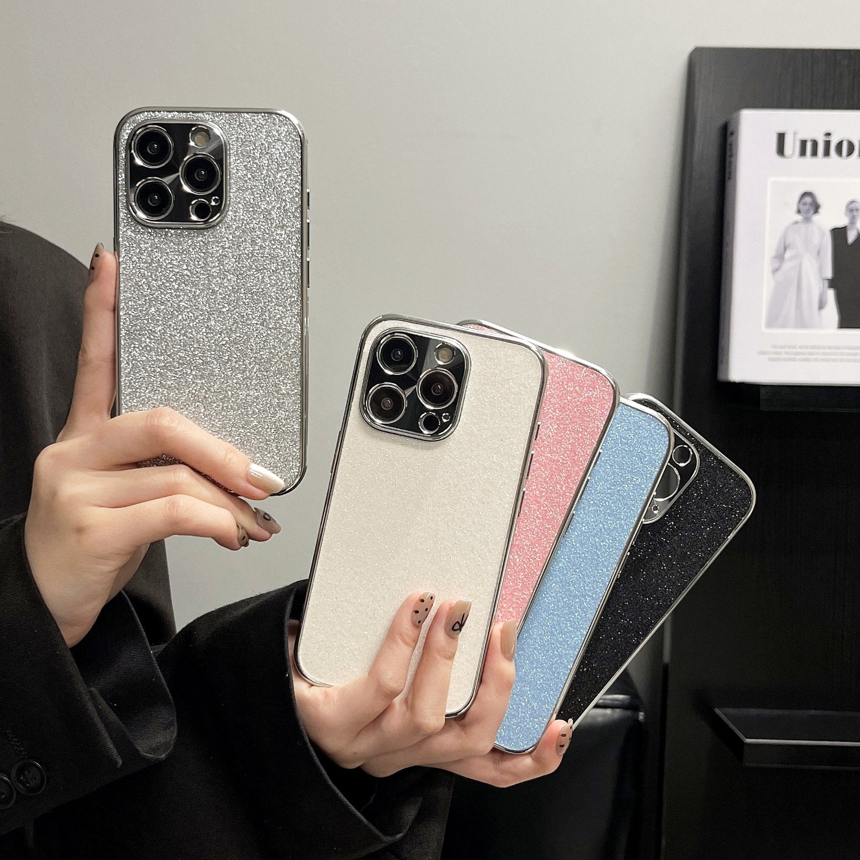 Suitable for iPhone 12/13/14/15 electroplating heat dissipation glitter phone case(3827)