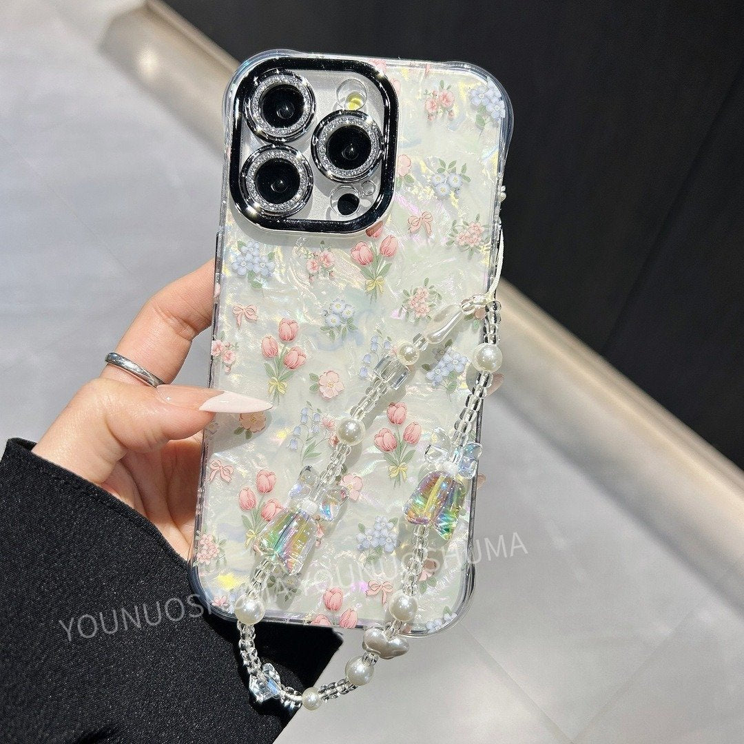 iPhone 12/13/14/15/16 phone case, Korean style, drop-proof, shell pattern, all-inclusive(3924)