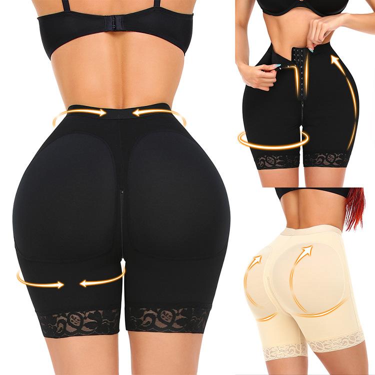 Wide Belt Plus Size Body Zipper Open Crotch Hip Lift Tummy Tuck Pants(HLJ)(9914)