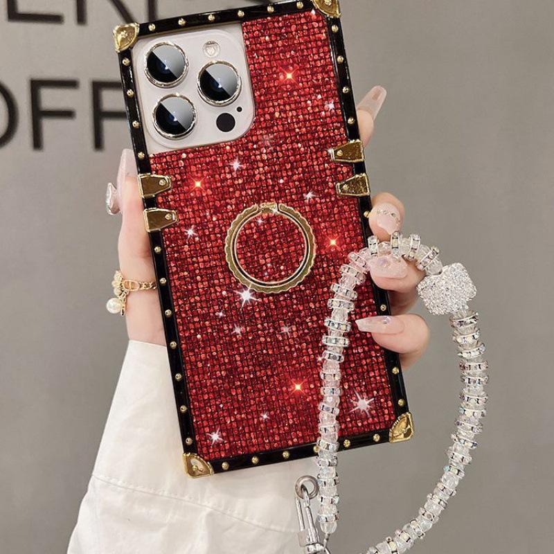 Sparkling rhinestone all-inclusive iPhone case - with rhinestone chain  cpc