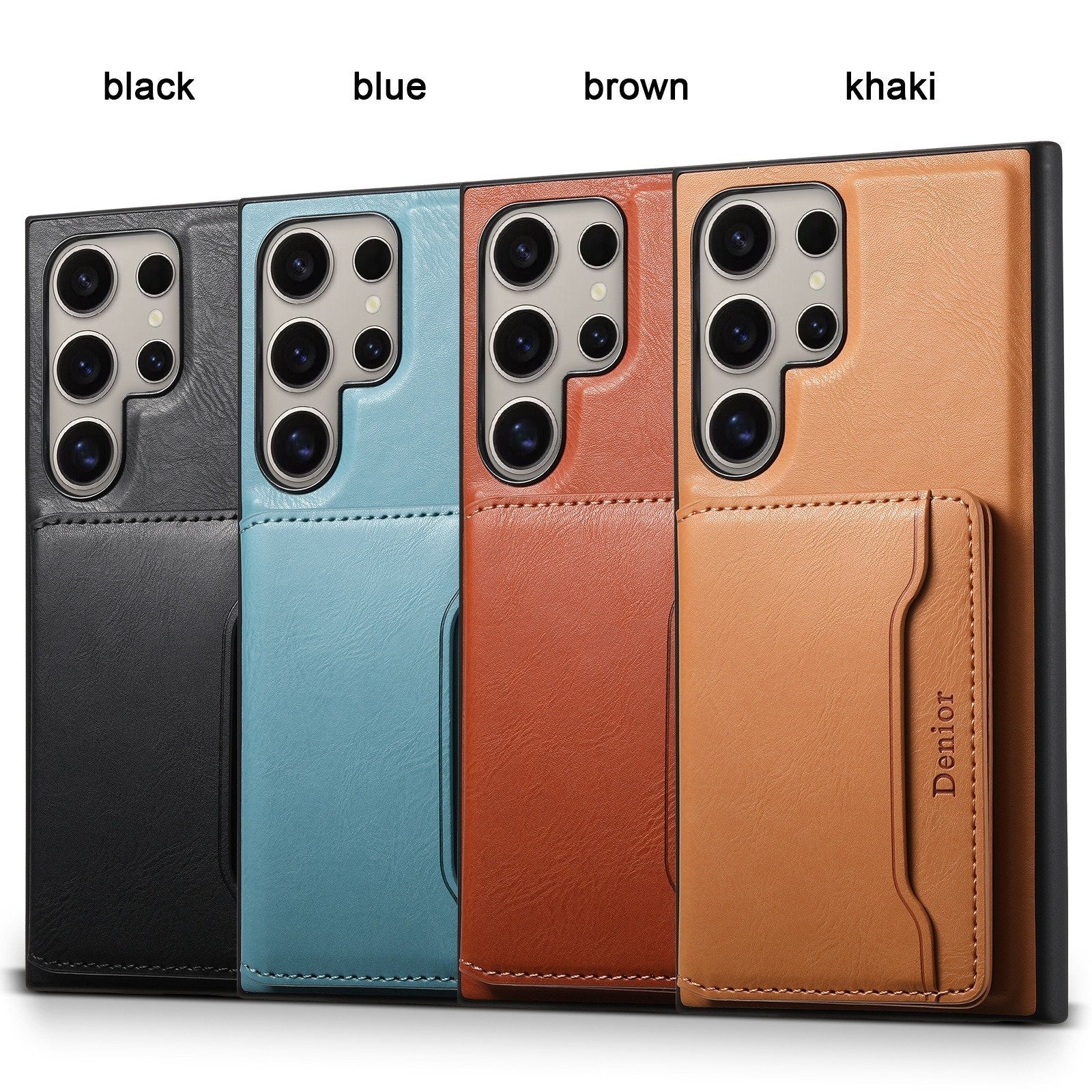 Samsung S22/S23/S24 mobile phone case, top layer cowhide, magnetic suction, card slot protection