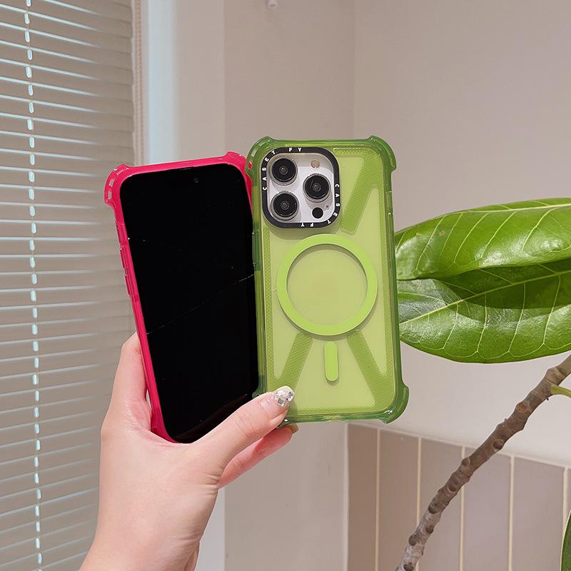 Super Strong Anti Drop Magnetic Suction Solid Color Phone Case for Iphone 15/14/13/12 Series