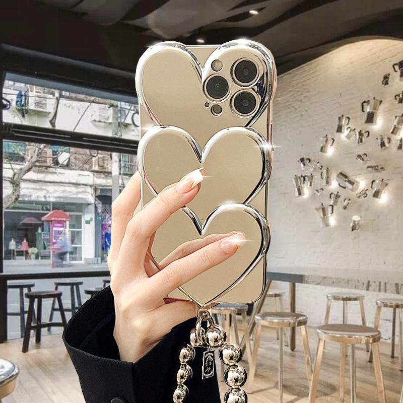 Heart Shape for Iphone 15promax Phone Case Premium Sense of Luxury Apple 14pro Plating Light Luxury