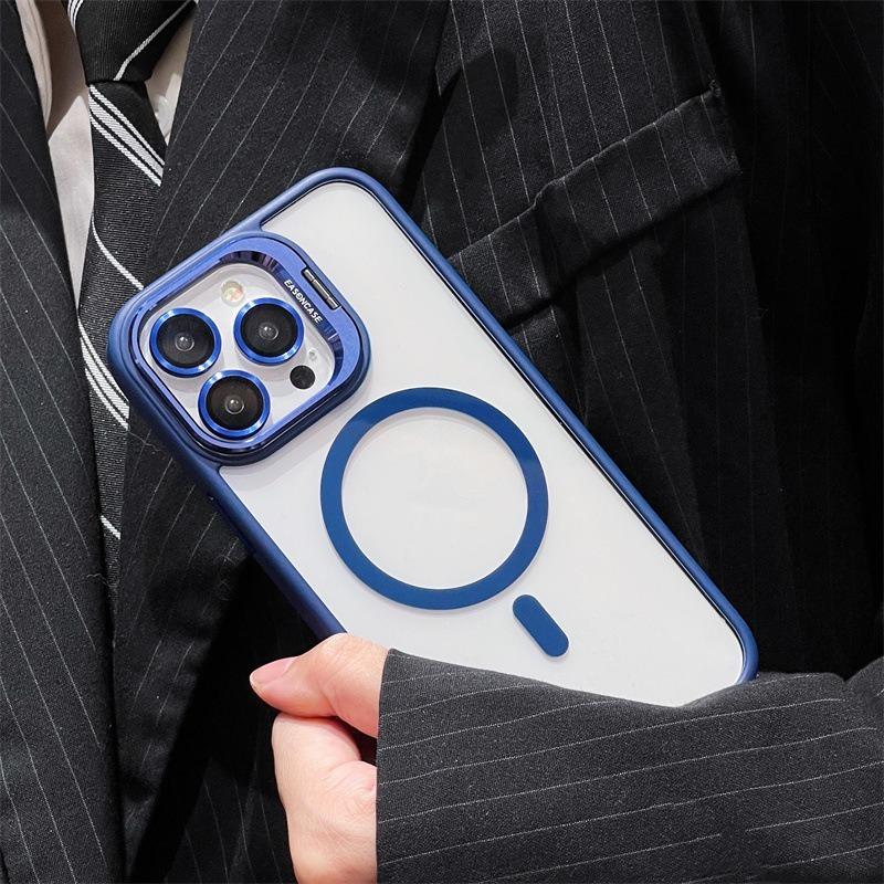 iPhone 12/13/14/15 Case, Magnetic Attraction, Lens Film Apple, Invisible Stand, New for 2024(03)