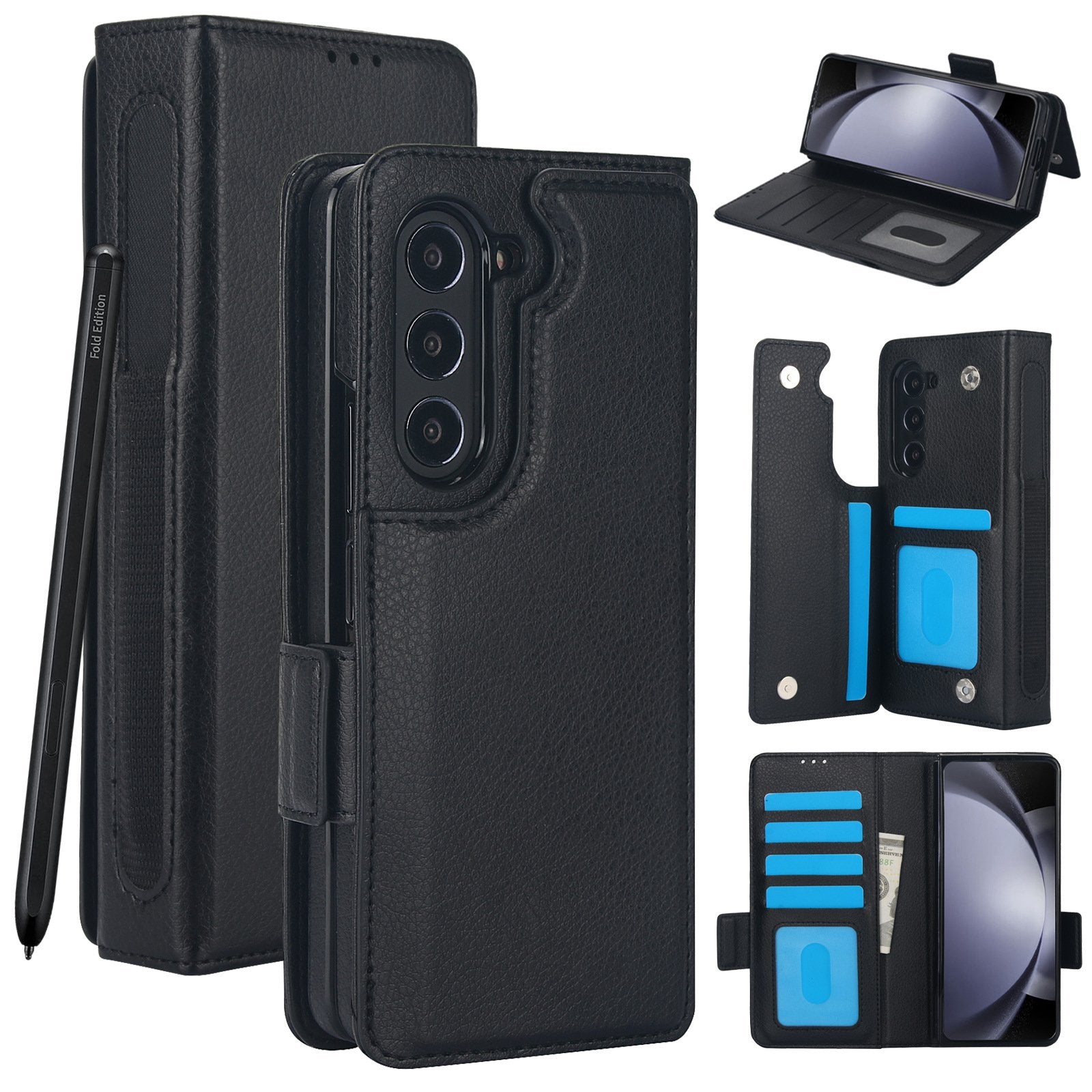 Samsung ZFOld5 Pen Slot Folding Business Phone Case Leather Case