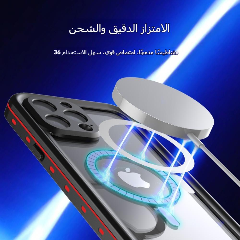 حافظة iPhone 12/13/1415 مقاومة للماء، جاذبية مغناطيسية، إحساس ممتاز، غطاء واقي، غوص في الهواء الطلق