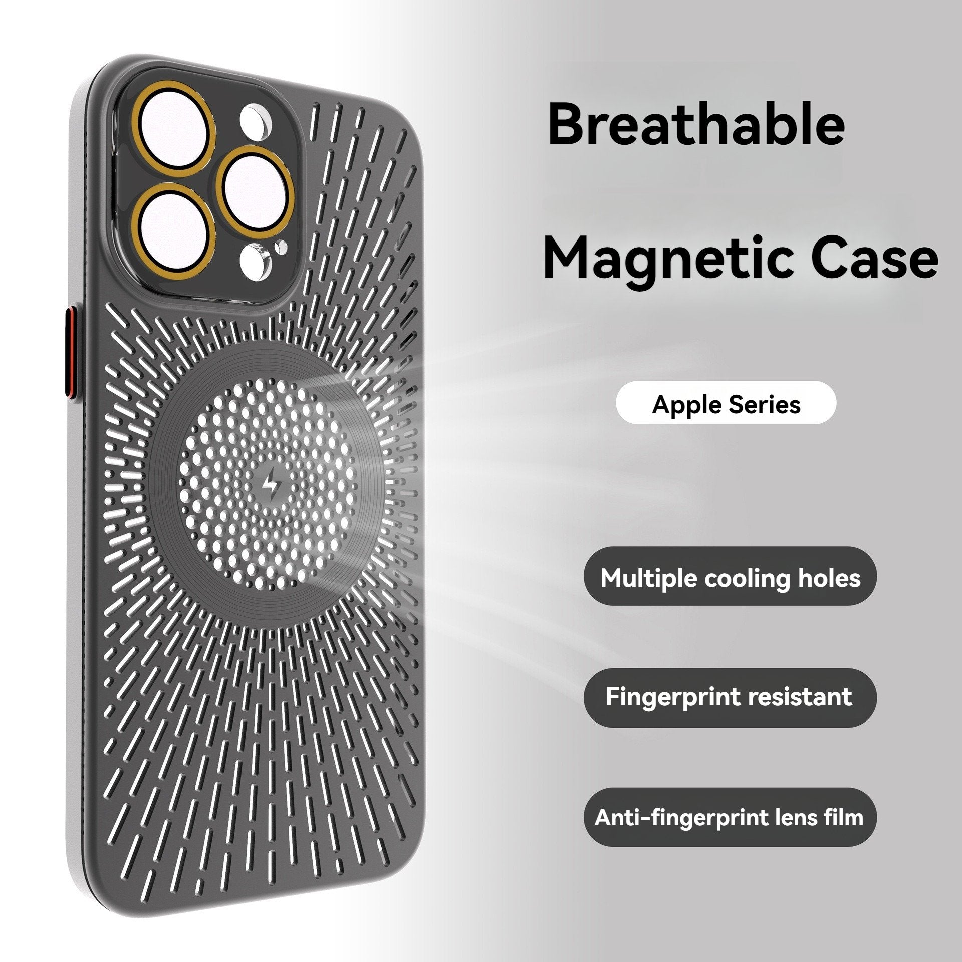 Breathable Heat Dissipation Mesh Case Magnetic Charging Skin Protective Case for iPhone - JekoMall
