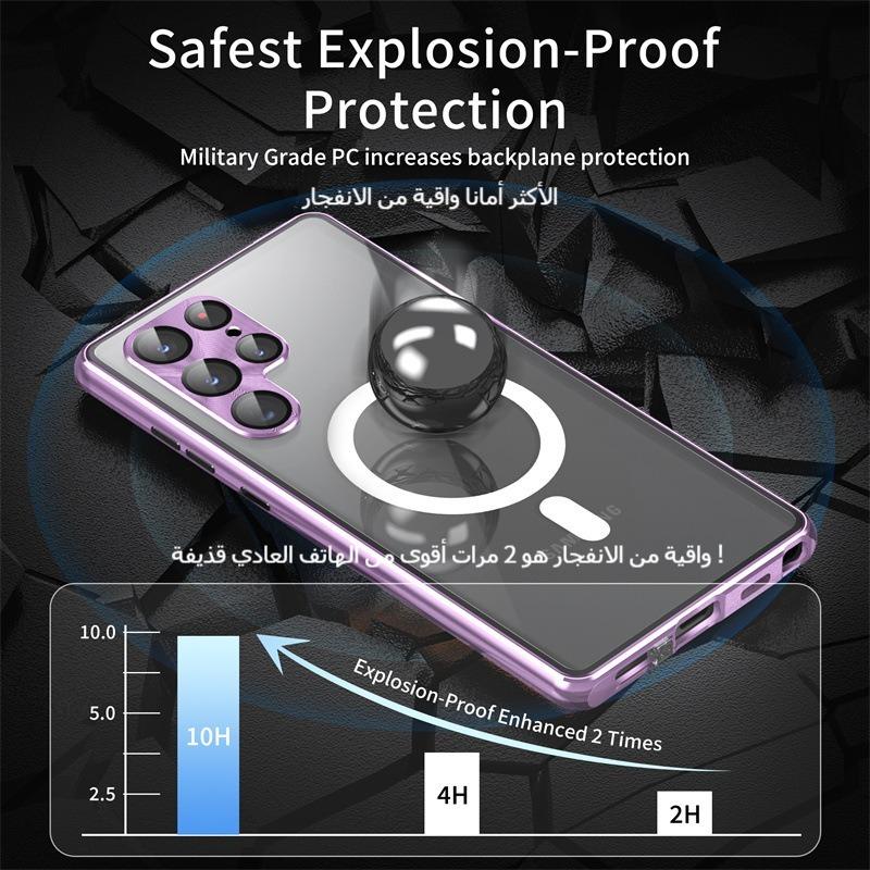 Suitable for Samsung S-24, S-23, S-22 Series Ultra Magnetic Anti-Fall Metal Protective Cover