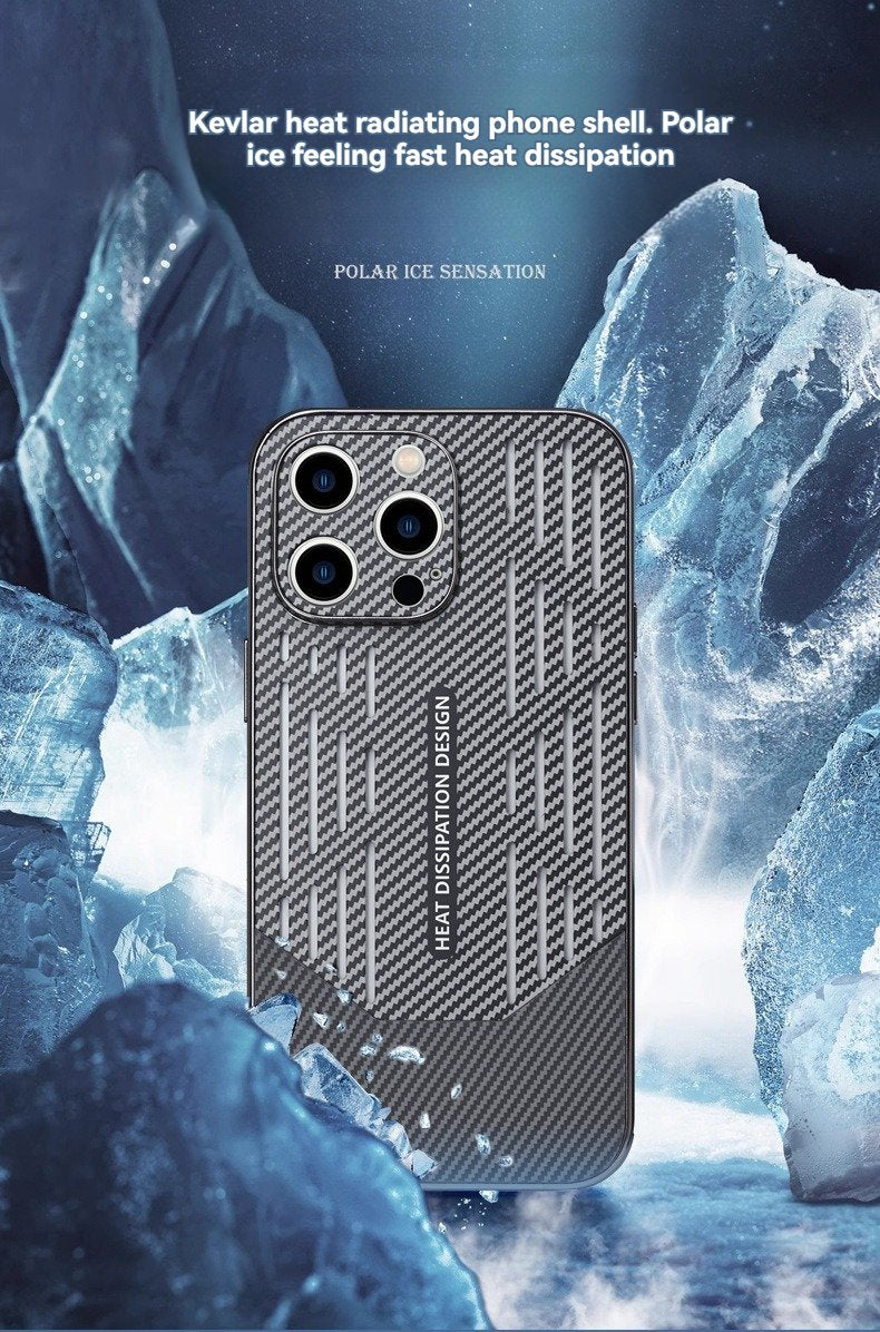 Heat Dissipation Electroplating Carbon Fiber Phone Case Suitable for Iphone 15/14/13/12 Series